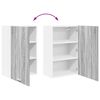 vidaXL Hanging Cabinet with Door Grey Sonoma and White 50 x 31 x 80 cm