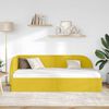 vidaXL Corner Bed Frame with Headboard Yellow 90 cm x 200 cm Velvet