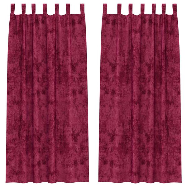 vidaXL Velvet Curtains 2 pcs Wine red 260 x 140 cm Velvet