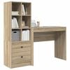 vidaXL Desk with Drawer 2 pcs Sonoma Oak