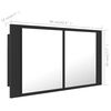 vidaXL LED Bathroom Mirror Cabinet Grey 90x12x45 cm Acrylic
