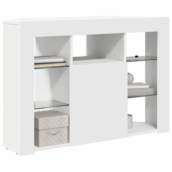 vidaXL Corner LED TV Cabinet White 100x40x68cm Engineered Wood