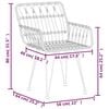 vidaXL Garden Chairs 2 pcs with Armrest Black 56x64x80 cm PE Rattan
