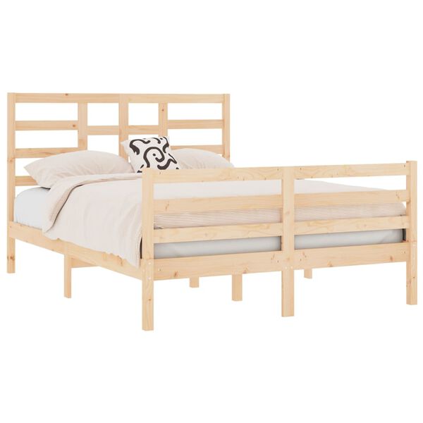 vidaXL Bed Frame without Mattress Solid Wood 140x190 cm