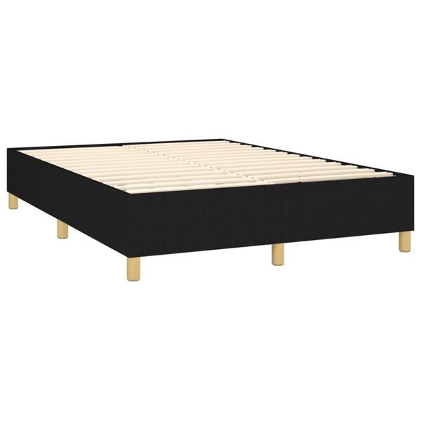 vidaXL Box Spring Bed Frame Black Double Fabric (UK/IE/FI/NO only)