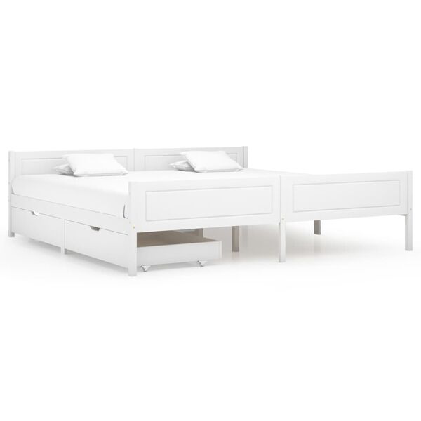 vidaXL Bed Frame without Mattress White Solid Wood Pine 200x200 cm