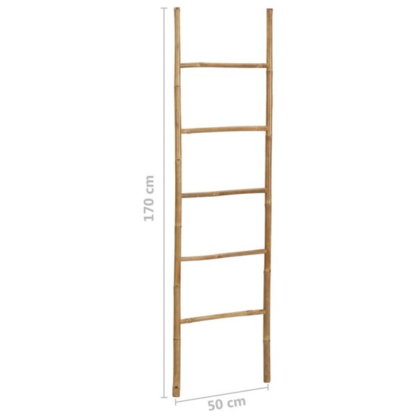 vidaXL Towel Ladder with 5 Rungs 170 cm Bamboo
