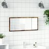 vidaXL LED Bathroom Mirror Smoked Oak 100x8.5x37 cm Engineered Wood