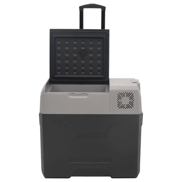 vidaXL Cool Box with Wheel and Handle Black&Grey 40 L Polypropylene