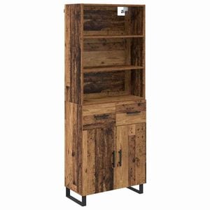 vidaXL Highboard with Drawer 2 pcs Old Wood Engineered Wood