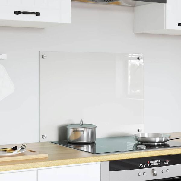 vidaXL Kitchen Backsplash Transparent 70 x 50 cm Tempered Glass