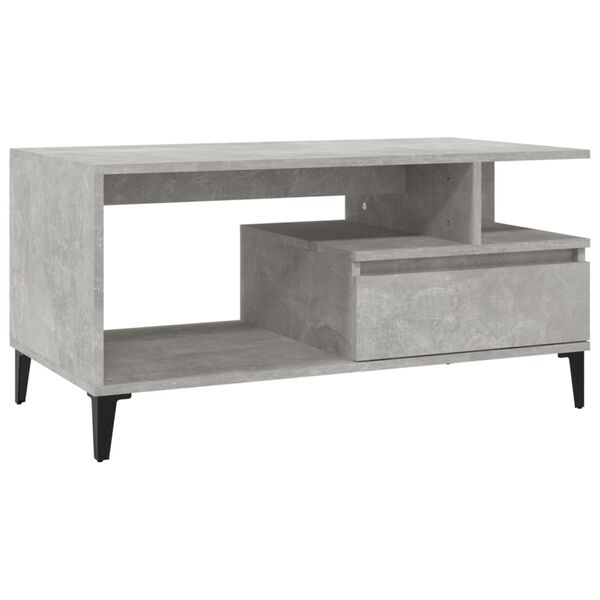 vidaXL Coffee Table Concrete Grey 90x49x45 cm Engineered Wood