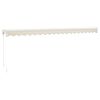 vidaXL Retractable Awning Cream 5x3 m Fabric and Aluminium