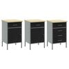 vidaXL Work Cabinet Set with Drawer with Storage Manual 8 pcs Black