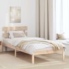 vidaXL Bed Frame with Headboard Brown 75 x 190 cm Solid Pine wood