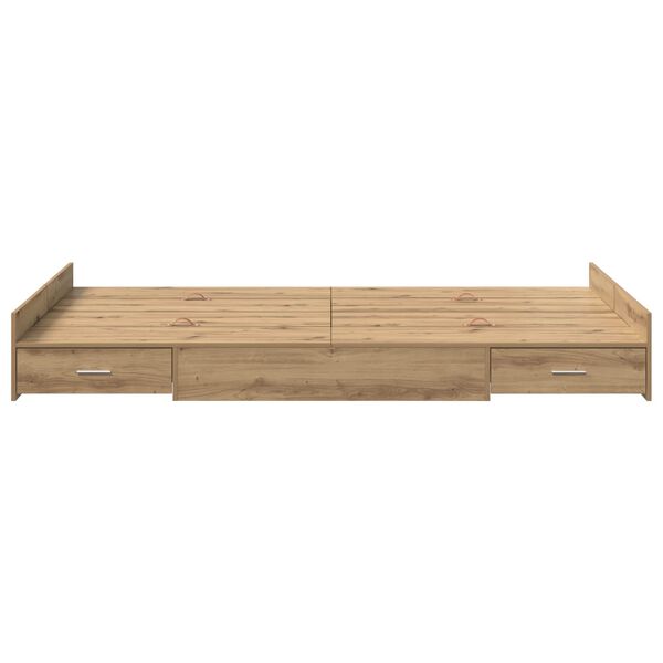 vidaXL Storage Bed Frame Artisan Oak 120 x 200 cm Engineered Wood