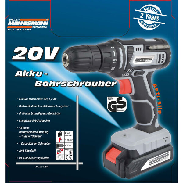 Br&uuml;der Mannesmann Cordless Drill 1.3 Ah 20 V