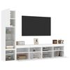 vidaXL 4 Piece TV Wall Units with LED White Engineered Wood