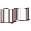 vidaXL Dog Gate with Door Foldable 4 Panels Brown Oak 320 cm Poplar Wood