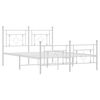vidaXL Metal Bed Frame without Mattress with Footboard White 135x190cm