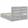 vidaXL Bed Frame with Drawer Grey Sonoma 140 x 190 cm Engineer Wood