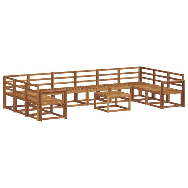 vidaXL Outdoor Sofa Set 11 pcs Natural Solid Acacia Wood
