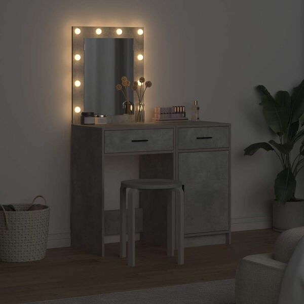 vidaXL Dressing Table 2 pcs Grey 50 x 41 x 135 cm Engineered wood