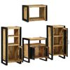 vidaXL Bathroom Furniture Set with Door 4 pcs Brown Solid Mango Wood