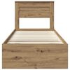 vidaXL Bed Frame Artisian Oak 90 x 200 cm Solid Pine Wood