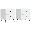 vidaXL Bedside Cabinet 2 pcs White 43 x 34.5 x 47.5 cm Engineered Wood