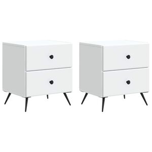 vidaXL Bedside Cabinet 2 pcs White 43 x 34.5 x 47.5 cm Engineered Wood