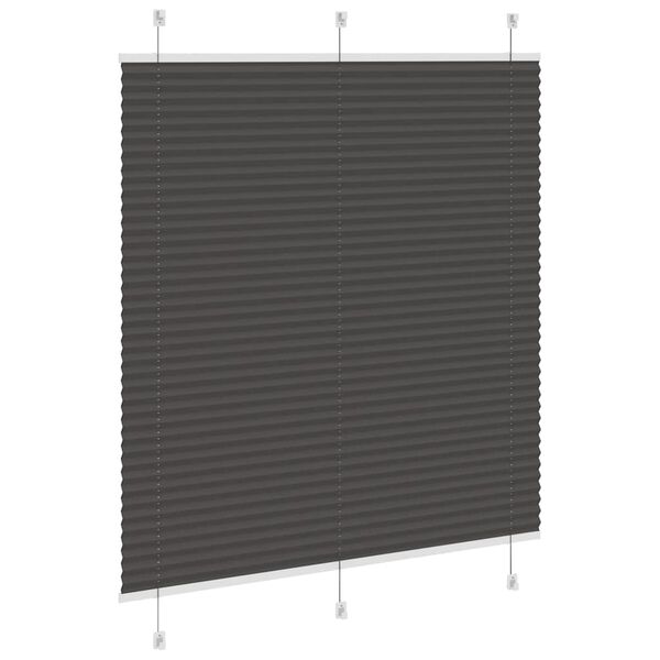 vidaXL Pleated Blind Black 115x100 cm Fabric Width 114.4 cm Polyester