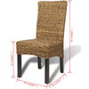 vidaXL Dining Chairs 6 pcs Abaca and Solid Mango Wood
