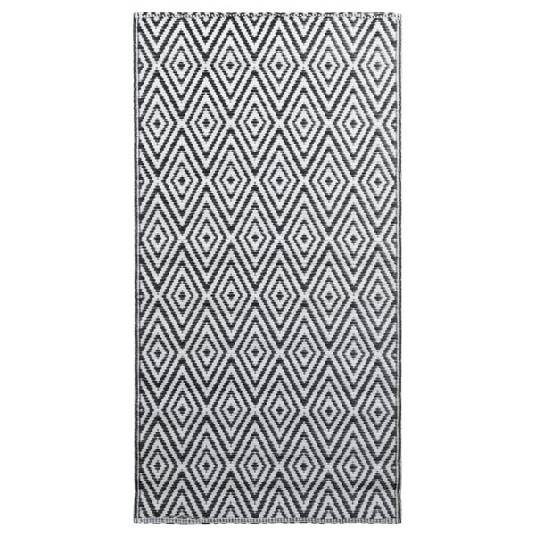 vidaXL Outdoor Carpet ARAKIL White and Black 190x290 cm PP