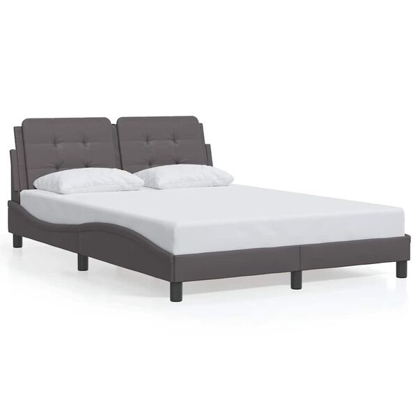 vidaXL Bed Frame without Mattress "Zadar" Grey 140x200 cm Faux Leather