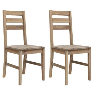 vidaXL Dining Chairs 2 pcs Solid Acacia Wood