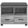 vidaXL Hall Bench with Cushion with Drawer Grey Sonoma 60 x 38 x 46 cm