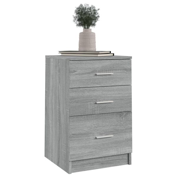 vidaXL Bed Cabinet Grey Sonoma 40x40x63 cm Engineered Wood