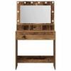 vidaXL Dressing Table Old Wood 75.5 x 41 x 135 cm Engineered Wood