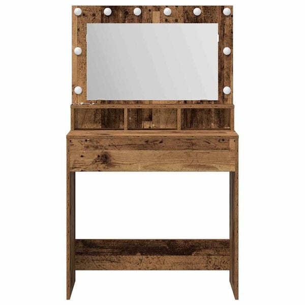vidaXL Dressing Table Old Wood 75.5 x 41 x 135 cm Engineered Wood
