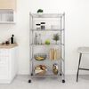 vidaXL 5-Tier Storage Shelf with Wheels 75x35x155 cm Chrome 250 kg