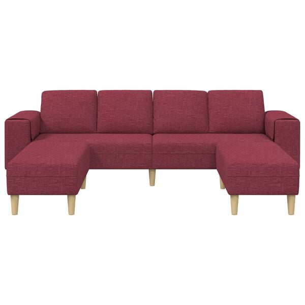 vidaXL Sofa Set Wine red Fabric