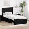vidaXL Bed Frame with Mattress Black 100 x 200 cm Solid Pine Wood