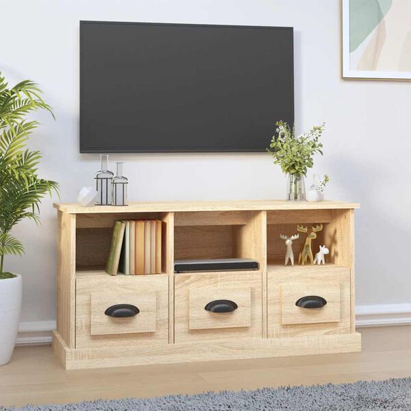 vidaXL TV Cabinet Sonoma Oak 100x35x50 cm Engineered Wood