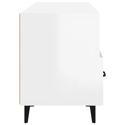 vidaXL TV Cabinet High Gloss White 102x35x50 cm Engineered Wood