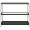 vidaXL Shelf Transparent and Black 100x36x90 cm Tempered Glass