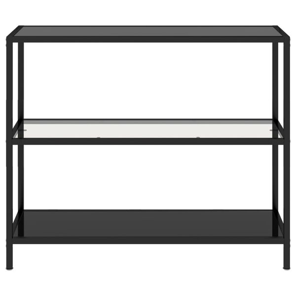 vidaXL Shelf Transparent and Black 100x36x90 cm Tempered Glass
