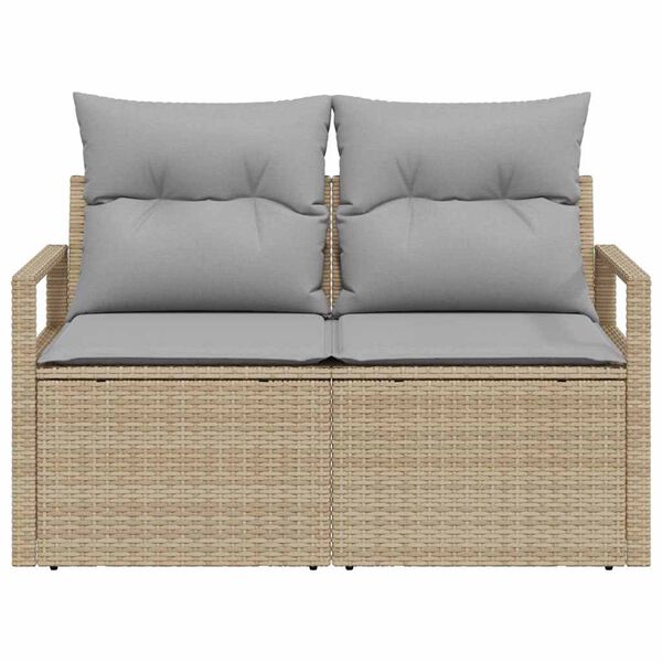 vidaXL Garden Sofa with Cushion 120 x 62 x 69 cm Poly Rattan
