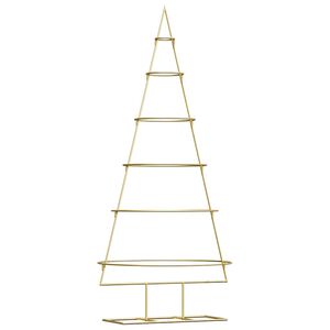 vidaXL Metal Christmas Tree with Stand Gold 150 cm Powder-coated steel