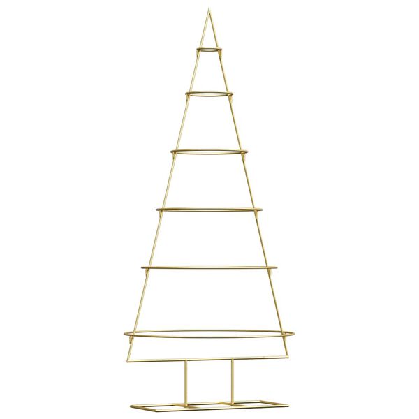 vidaXL Metal Christmas Tree with Stand Gold 150 cm Powder-coated steel